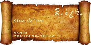 Riez Áron névjegykártya