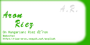aron riez business card